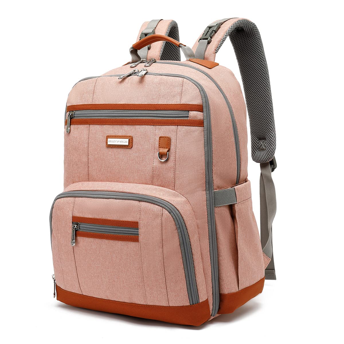 BILLITON MASHI Diaper Bag Backpack, Large Baby Nappy Bags with Portable Changing Pad for Boys and GirlsMultifunction Travel Baby Bag for Moms Dads, Shower Gifts Waterproof and Stylish， Grey